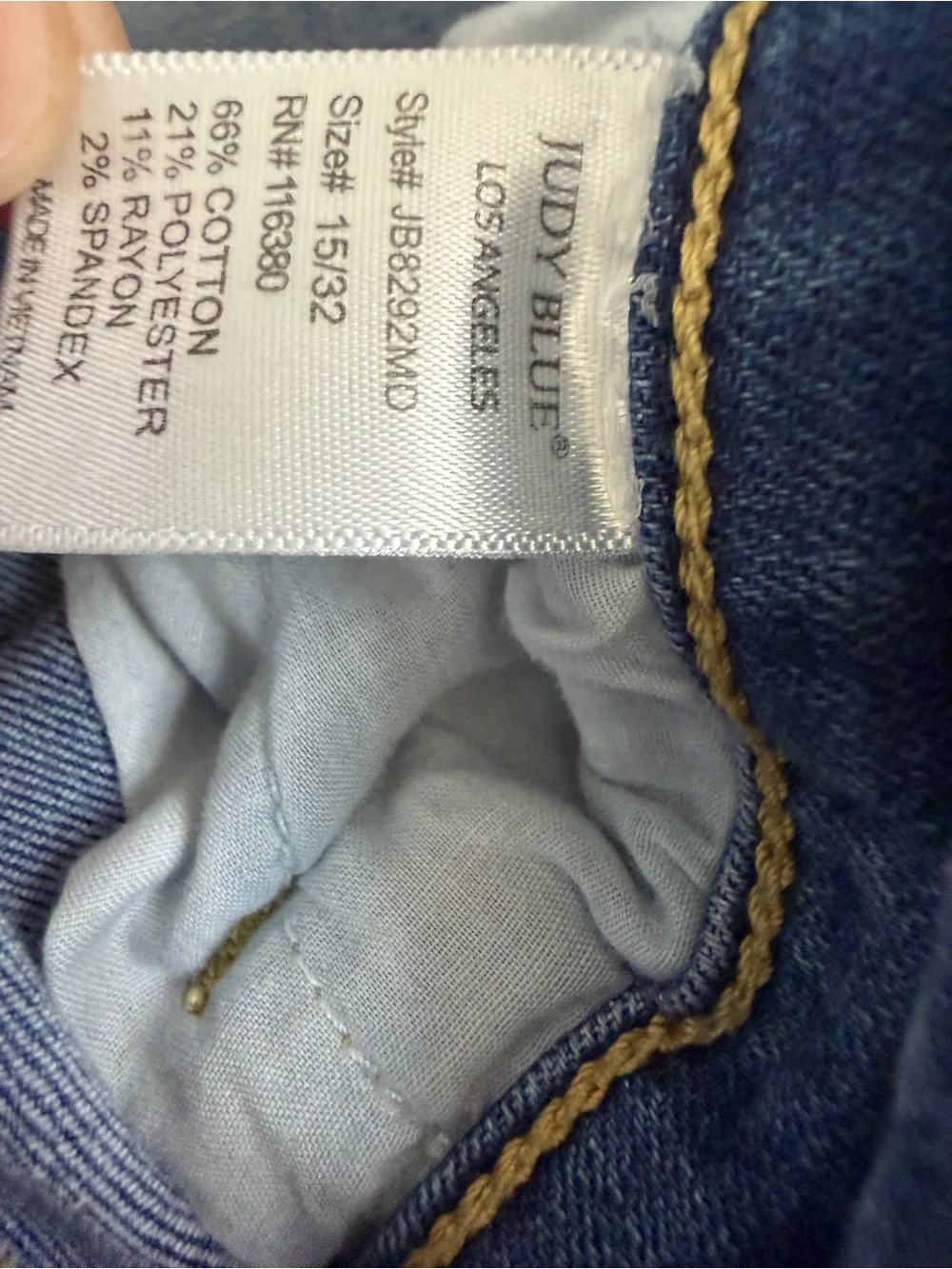 Judy Blue Distressed Skinny Jeans Size 15/32 Mid Wash Stretch Denim